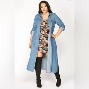Fashion Nova women’s small dangerous gal duster collared layering kimono jacket